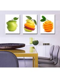 Tranh phòng bếp, tranh phòng ăn, tranh ghép bộ 3 bức nghệ thuật DH1423A 