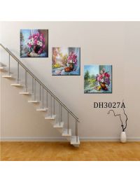 Tranh treo tường 3 bức tranh bình hoa DH3027A