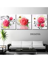 Tranh treo tường 3 bức nghệ thuật hoa hồng DH2659A