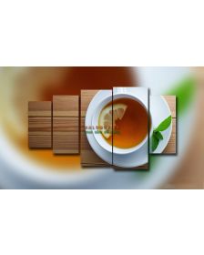 Tranh bộ nhà bếp tách trà DH629A (kích thước 145x90cm)