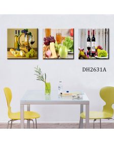 Tranh nhà bếp, tranh phòng ăn, tranh treo tường 3 bức nghệ thuật DH2631A 